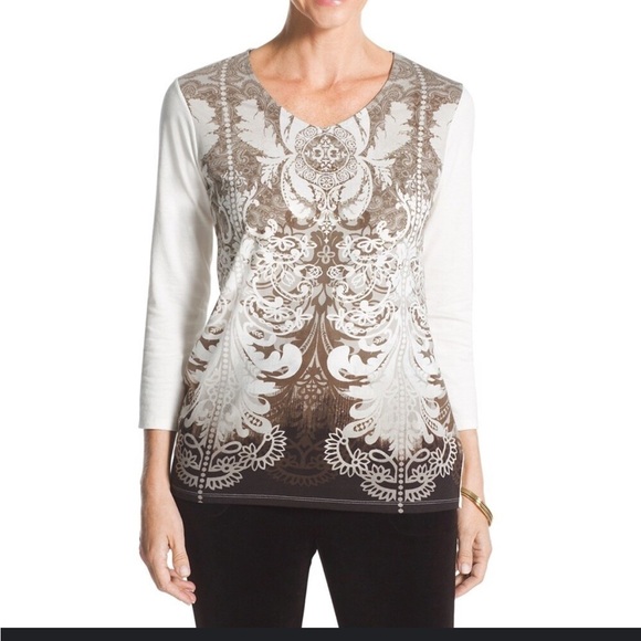 Chico's Tops - ZENERGY Elsie Beaded Paisley Top Chicos size 2 is US 12/L